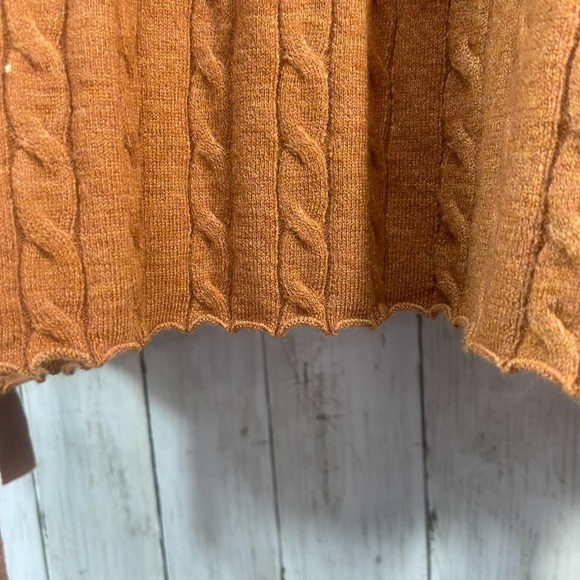 Kerisma Cable Knit Mock Neck Cinch Tie and Bow Waist Sweater M/L - Picture 6 of 10